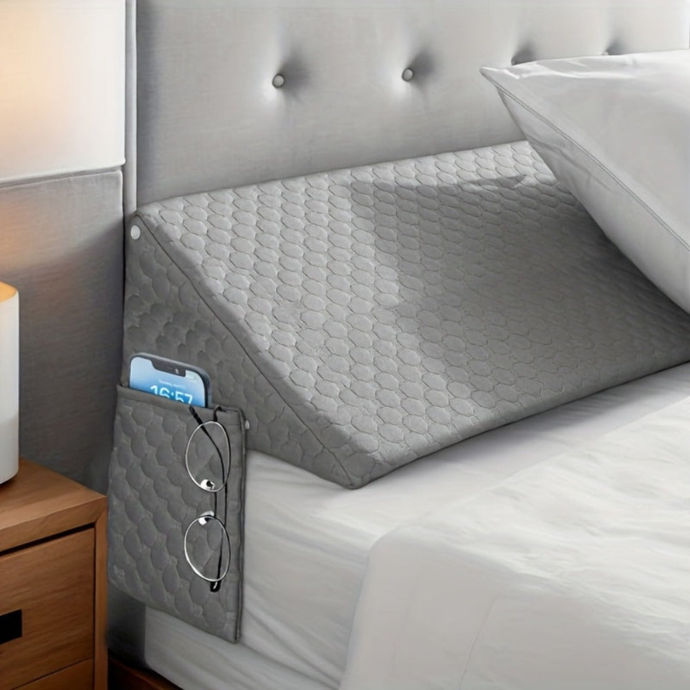Colchón Cuña, Almohada Cuña, Almohada para Lectura, Respaldo para Lectura, Elevador de Cabeza/Piernas, Cierre de Cabecero, Reposacabezas o Respaldo entre Cabeza y Pared, con Funda Extraíble, Regalo de Navidad y Halloween