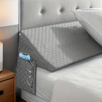 Colchón Cuña, Almohada Cuña, Almohada para Lectura, Respaldo para Lectura, Elevador de Cabeza/Piernas, Cierre de Cabecero, Reposacabezas o Respaldo entre Cabeza y Pared, con Funda Extraíble, Regalo de Navidad y Halloween