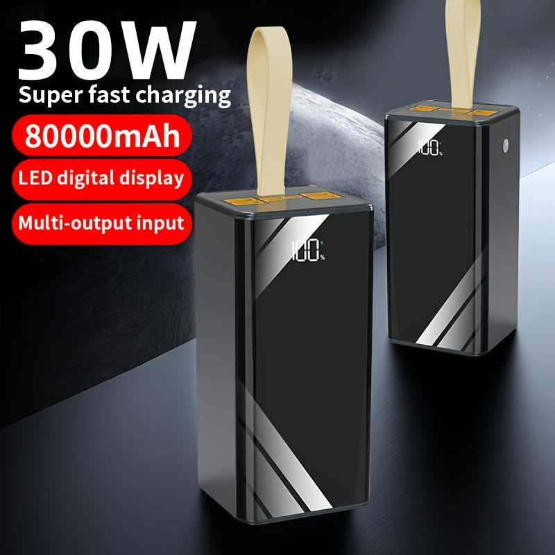 Power bank para carga durante viajes y uso diario | 80000mAh y 30W
