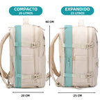 Mochila de cabina expandible 40x25x20-25cm | compartimiento para zapatillas | Mochila casual compatible con portátil 14 pulgadas