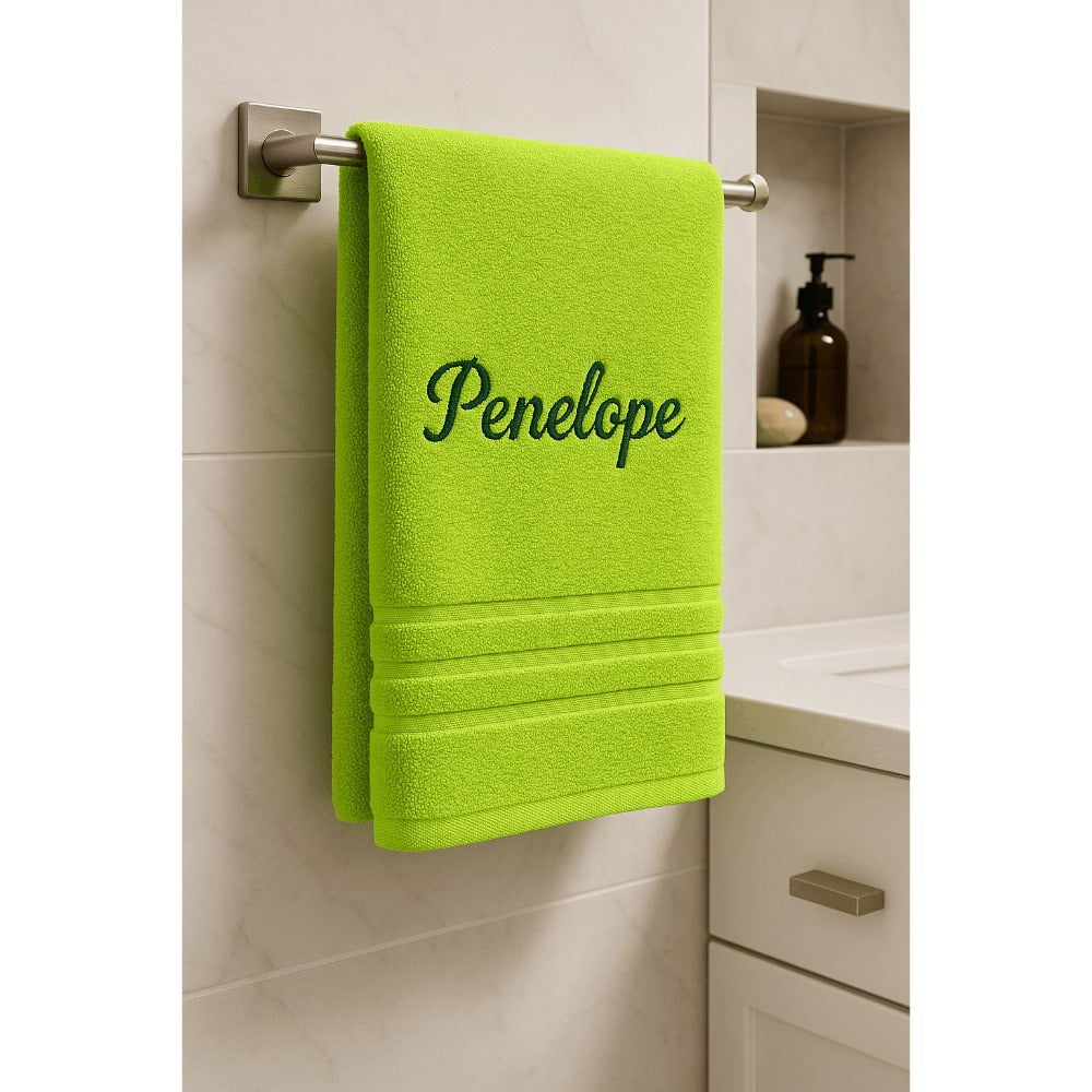 Toalla de baño personalizada con nombre, hermosamente bordado, toalla personalizada con nombre, toalla de baño