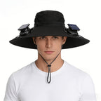 Sombrero con ventilador solar: con dos ventiladores desmontables, este sombrero de ala ancha ofrece velocidades de viento ajustables. Con una batería de larga duración, un diseño de malla transpirable y una correa de barbilla ajustable, es perfecto para s