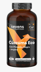 Pack 2x Cúrcuma ECO con Jengibre y Pimienta Negra – 1410 mg por dosis – 730 Cápsulas Veganas – Formato Ahorro XL – Sevens Nutrition
