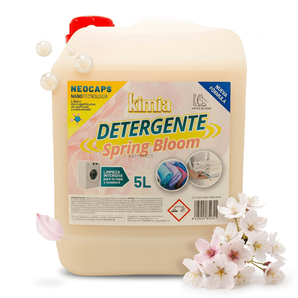 KIMIA - Detergente para Ropa PoweMax 5L | con Microcápsulas Perfumantes | Quitamanchas | Adecuado para Ropa Blanca y de Color | Fragancia Intensa | Para Todo Tipo de Tejidos | Limpieza Profunda