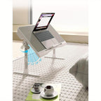 Escritorio Ajustable para Portátil con Alfombrilla para Ratón, Mesa de Cama Portátil de 17 Pulgadas, Plegable y Antideslizante, Estable para Oficina en Casa, Estudio, Desayuno, Dibujo - Altura y Ángulo Ajustables