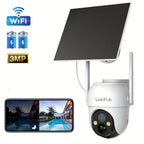 Cámara de Seguridad Inalámbrica Solar Arenti para Exteriores, Resolución de Video 3MP FHD, Batería de 5200mAh, CCTV para Seguridad del Hogar, Visión Nocturna a Color 1296P, Audio Bidireccional, Almacenamiento en Nube/SD, Sin Cuota Mensual, Detección de Mo