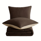 Juego de edredón de 2/3 piezas, edredón cómodo y ligero, edredón reversible con fundas de almohada de 80X80, relleno de 300GSM, suave y transpirable, adecuado para todas las estaciones, regalo de Navidad para la familia