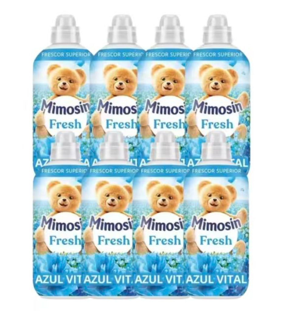 PACK de 8 - Mimosín suavizante concentrado extra fragancia Azul Vital fresh 8 botellas de 56 dosis- Mimosín suavizante concentrado hipoalergénico Suave y Delicado Caricias- Concentrado Sueño de Jazmin