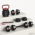 Mancuernas Ajustables de 30 kg, Juego de Pesas con Barra Libremente Combinable con Barras ConexióN, Pesos Fitness para Hombres/Mujeres.