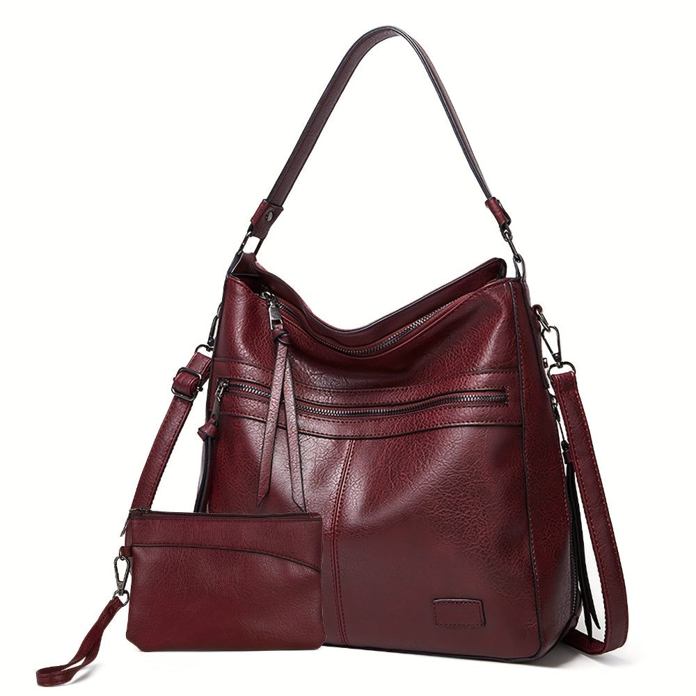 Mochila-bolso tote simple de gran capacidad con múltiples bolsillos para desplazamientos diarios, bolso de mano para usar bajo el brazo, casual y versátil, bolso cruzado de hombro único de gama alta