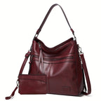 Mochila-bolso tote simple de gran capacidad con múltiples bolsillos para desplazamientos diarios, bolso de mano para usar bajo el brazo, casual y versátil, bolso cruzado de hombro único de gama alta