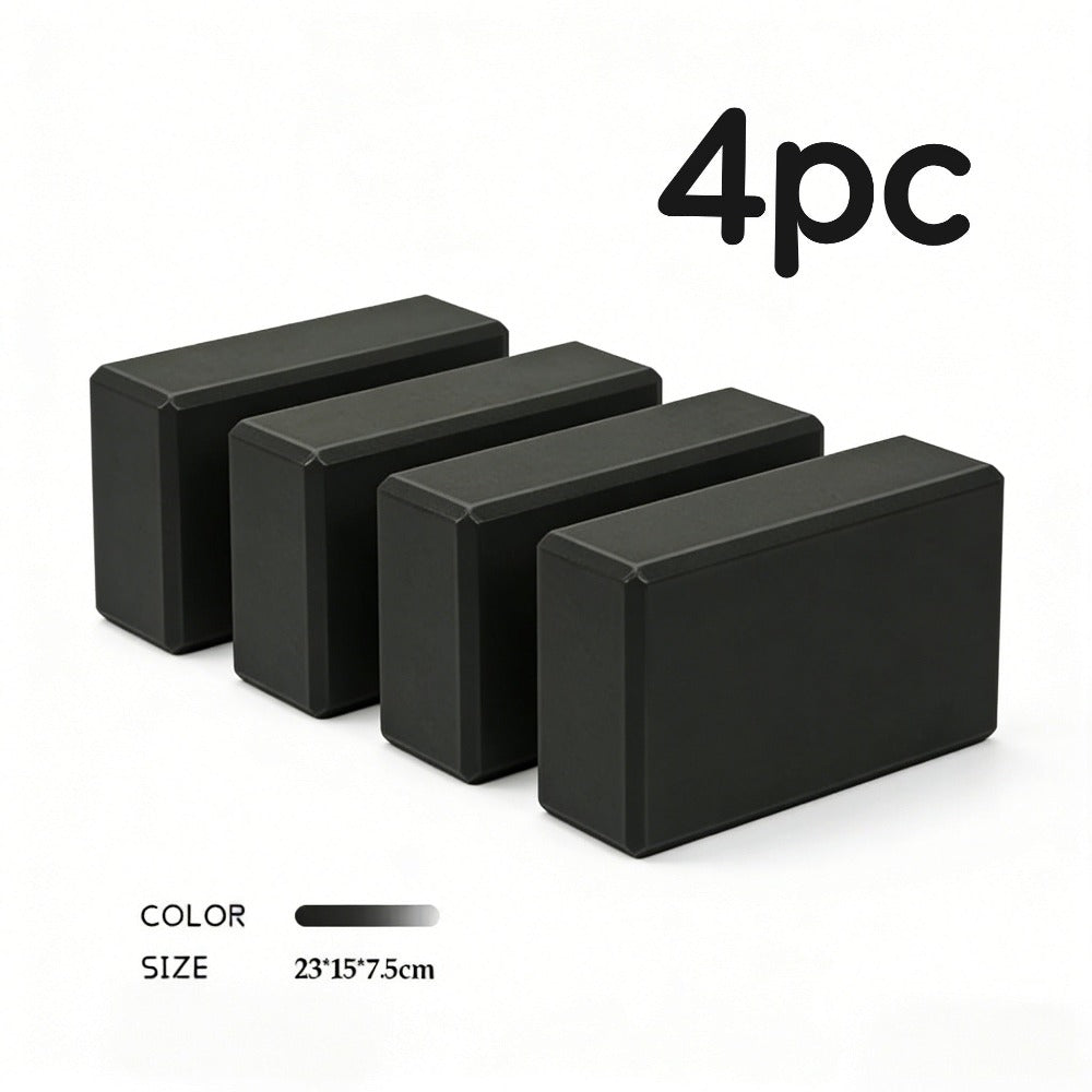 4pc - Bloque de yoga de alta densidad - ladrillo de soporte sólido de yoga negro / Rosa / verde / morado / negro, ladrillo de yoga universal para hombres y mujeres, ladrillo de yoga ligero de 500g, adecuado para fitness, baile, estiramiento, peso ligero,