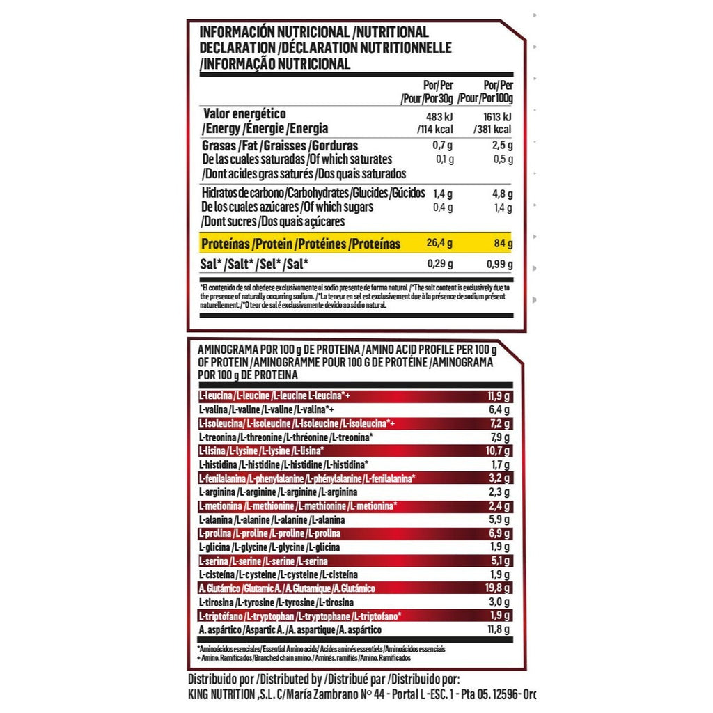 King Nutrition Pro Isolate 2kg proteina isolada baja en grasa