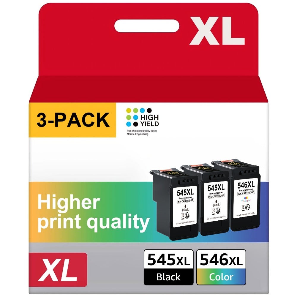 Cartucho de Tinta Compatible para Canon PG-545XL/CL-546XL - Multipack de Alto Rendimiento XL - Reemplazo Compatible para Pixma MX495, TR4550, MG2550s, TS3150, MG3050 y Más - Compatible con Impresoras Canon ()
