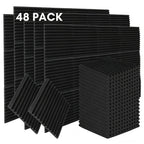 24/48/72 piezas Paneles Acústicos, 30x30x2.5 cm, Espuma 3D para Aislamiento Acústico, Paneles de Espuma Autoadhesivos para Absorción de Sonido, Reducción de Eco en Hogar, Oficina, Estudio de Podcast, Espuma para Aislamiento Acústico