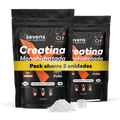 Pack 2x Creatina Monohidratada en Polvo Sin Sabor – 1000 g Totales – Creatina Micronizada 100 % Pura – Vegana y Sin Gluten – Sevens Nutrition