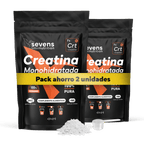 Pack 2x Creatina Monohidratada en Polvo Sin Sabor – 1000 g Totales – Creatina Micronizada 100 % Pura – Vegana y Sin Gluten – Sevens Nutrition