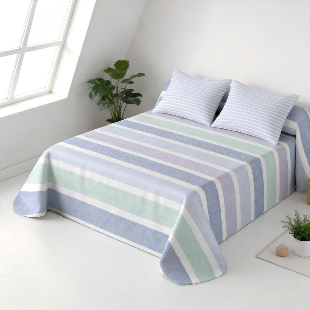 Colcha Reversible de Verano Bouti, Edredón de Microfibra Estampado, Ligera y Transpirable para Todas las Estaciones, Manta Fina para Primavera y Verano (Sin Fundas de Almohada)