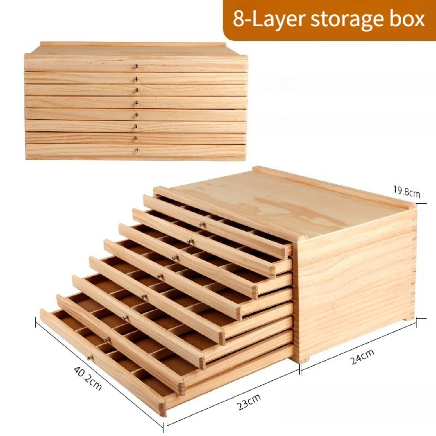 Caja de Almacenamiento para Materiales de Arte de 4/8 Capas - Estuche Grande Multifuncional con Cajones y Separadores, Adecuado para Tizas de Colores, Lápices, Bolígrafos, Marcadores, Pinceles y Sellos, También se Puede Utilizar Como Caballete o Decoració