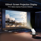 Proyector | Mini Proyector con Wifi y BT, Soporte Full HD Local 1080P a 4K, Proyector Portátil, Soporte Giratorio de 210 Grados, Corrección