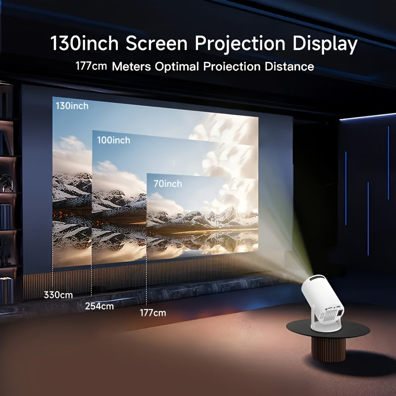 Proyector | Mini Proyector con Wifi y BT, Soporte Full HD Local 1080P a 4K, Proyector Portátil, Soporte Giratorio de 210 Grados, Corrección