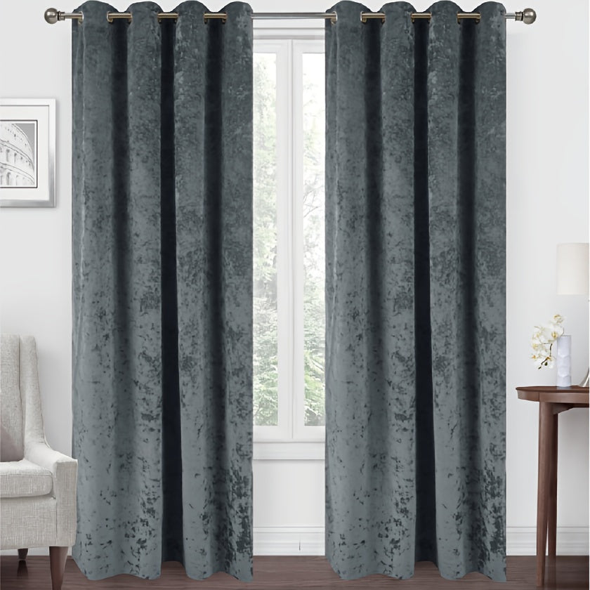 1 unidad - Cortinas opacas de tela gruesa de terciopelo de hielo, grado de sombreado superior al 85%, tamaño 140X260CM, varios colores, verticales y hermosas, sombreado y a prueba de viento, lavables a máquina, no se encogen, no se decoloran