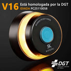 Baliza Luz de emergencia V16 homologada dgt con geolocalización español Conectada a DGT 3.0 con Geolocalización PC25110058, Conectada a DGT 3.0 con Geolocalización, Luz Señal Emergencia para Coche,Datos Incluidos hasta 2038