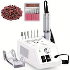 Torno Eléctrico para Uñas de 20000 RPM, Lima de Uñas, Set de Uñas Acrílicas para Manicura, Removedor de Esmalte de Uñas en Gel con 1 Paquete de Bandas de Lijado, Aleación de Aluminio