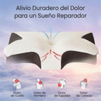 Almohada Cervical, 2 en 1 Almohada Ergonómico Espuma de Memoria Almohada para Soporte de Cabeza/Cuello/Hombro, Relajación y Alivio del Estrés, 60x40x12/14cm
