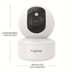 Cámara Inteligente WiFi BoyKeep 5g/2.4ghz, Monitor de Seguridad Interior de Alta Definición, Cámara de Seguridad Especial para Bebés y Mascotas, Video de Vigilancia Panorámica de 360°, Visión Nocturna, Llamadas Bidireccionales, Tarjeta de Memoria y Almace