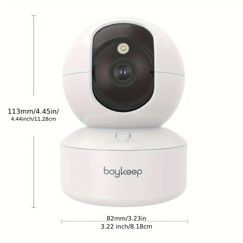 Cámara Inteligente WiFi BoyKeep 5g/2.4ghz, Monitor de Seguridad Interior de Alta Definición, Cámara de Seguridad Especial para Bebés y Mascotas, Video de Vigilancia Panorámica de 360°, Visión Nocturna, Llamadas Bidireccionales, Tarjeta de Memoria y Almace