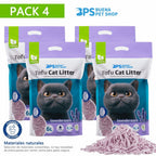 PACK 4 Arena para Gatos AGROMERANTE Arena de Tofu BPS para Gatos sin Polvo Fácil de Aglomerar Controla los Olores se Lanza en el Inodoro 4Pcs aglomera 6L