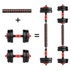 Conjunto de mancuernas ajustables 2 en 1, con barras, multifuncionales 10KG-15KG-20KG-30KG. Conjunto de pesas con conexión de barra combinable libremente, 10/15KG/20KG/30KG... Ajustable, mancuernas cortas y largas, cierres en forma de estrella y tubo de c