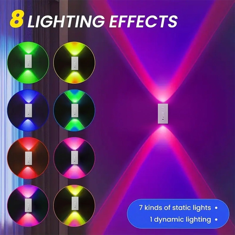 Juego de 2/4 piezas de luz nocturna LED con sensor de movimiento, 7 colores, recargable por USB para decoración de dormitorio, luz nocturna creativa para baños, pasillo, armario, iluminación ambiental para aplique de pared de sala de estar
