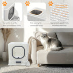 Caja de Arena para Gatos con Tapa: Arena Cerrada para Gatos, Bandeja Grande para Baño de Gatos con Diseño de Cajón de Fácil Limpieza, 38.8 X 35.8 X 48.3Cm, Sin Batería