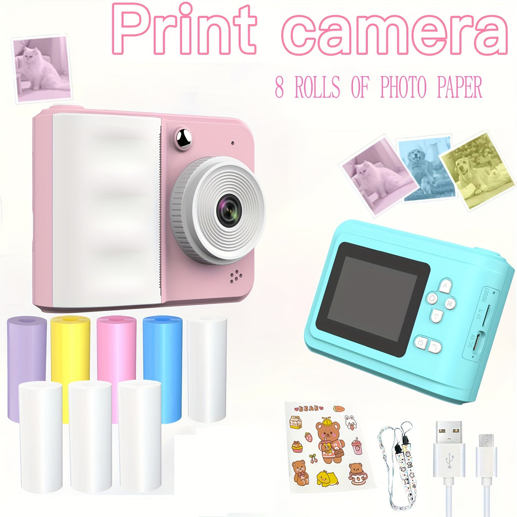 Cámara instantánea con rollos de papel para fotos, creatividad y regalo