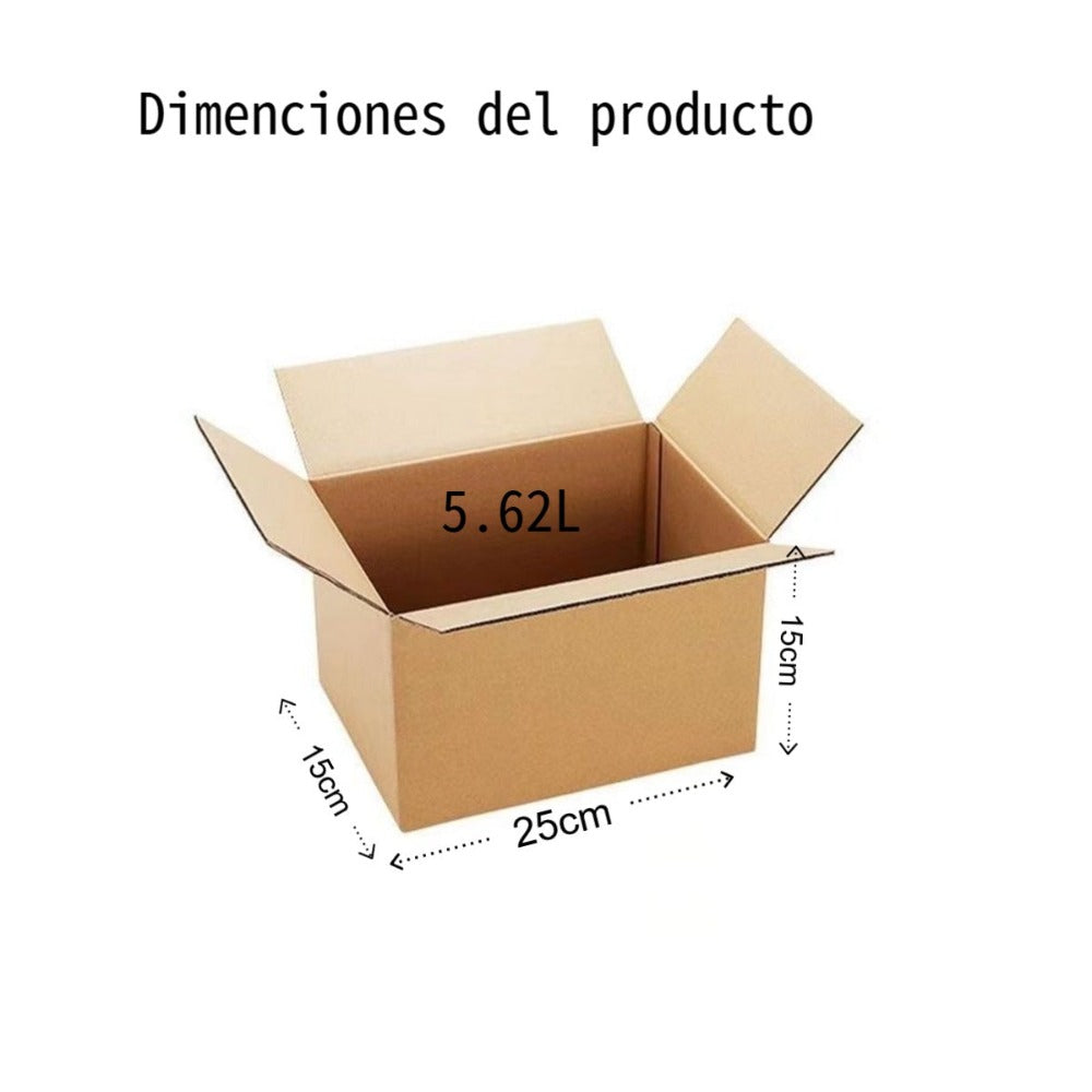 Caja de cartón marrón ondulado (Pack de 12-20 unidades) – 5 tamaños disponibles – Embalaje resistente para envíos y mudanzas – Fabricado en España