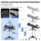 Telescopio refractor de 80 mm para observación de estrellas y luna | diseño funcional
