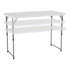Mesa plegable multiusos ultrarresistente para 4 personas maximo 363kgs protección uv 122x61x56 - 91,5 cm UV100