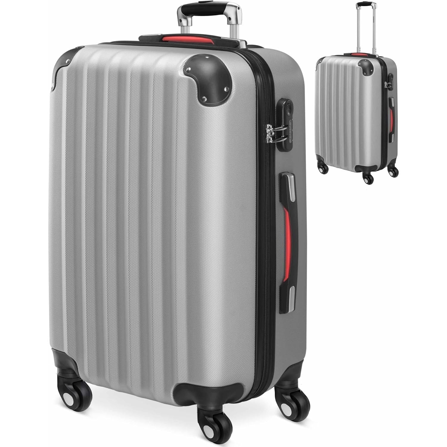 Monzana Maleta rígida Baseline L color Negro equipaje de viaje 62 L peso 2,8 Kg con ruedas 360° trolley 2 asas valija