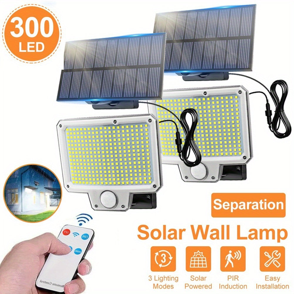 Luz solar LED con sensor de movimiento 4 piezas | Para jardín, patio, garaje y seguridad exterior
