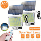 Luz solar LED con sensor de movimiento 4 piezas | Para jardín, patio, garaje y seguridad exterior