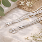 Pulsera de plata 925 para mujer de múltiples hileras con colgante de corazón – Pulsera de dijes de acero inoxidable, elegante regalo de joyería para mujer