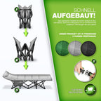 Tillvex® Cama Plegable para Camping con Bolsa de Transporte, Soporta Hasta 200 kg, Cama Extra Ancha para Camping, Cama de Campaña, Cama de Pesca para Uso en Exteriores e Interiores, Cama Plegable para Invitados, Portátil para Jardín, Camping, Pesca, Festi