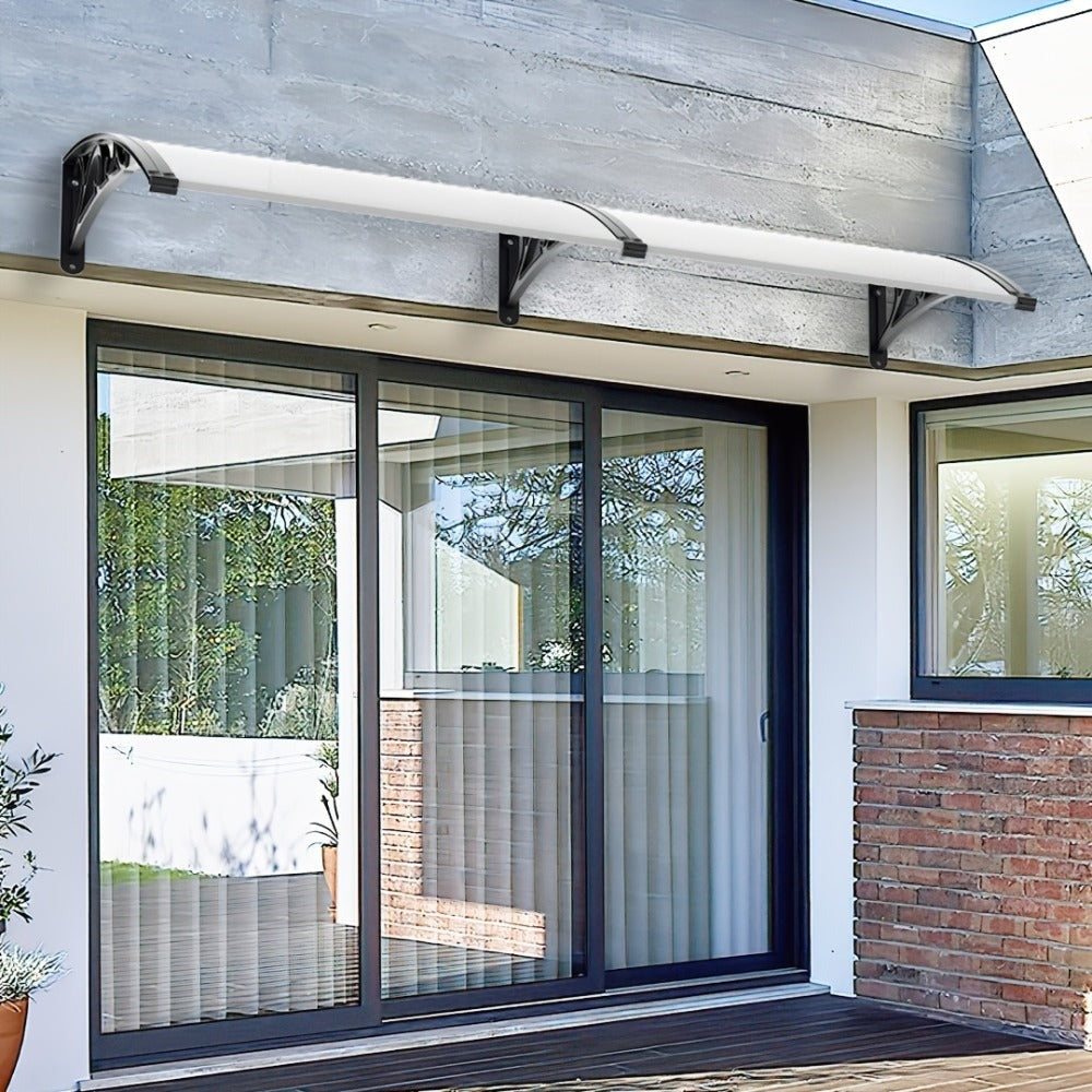 Toldo inclinado, toldo de toldo, soporte de toldo para escaparate, para puerta de entrada, protección contra la intemperie, cubierta para la lluvia, toldo para puerta de entrada, diseño de toldo curvo, toldo para puerta, toldo para jardín, balcones, venta