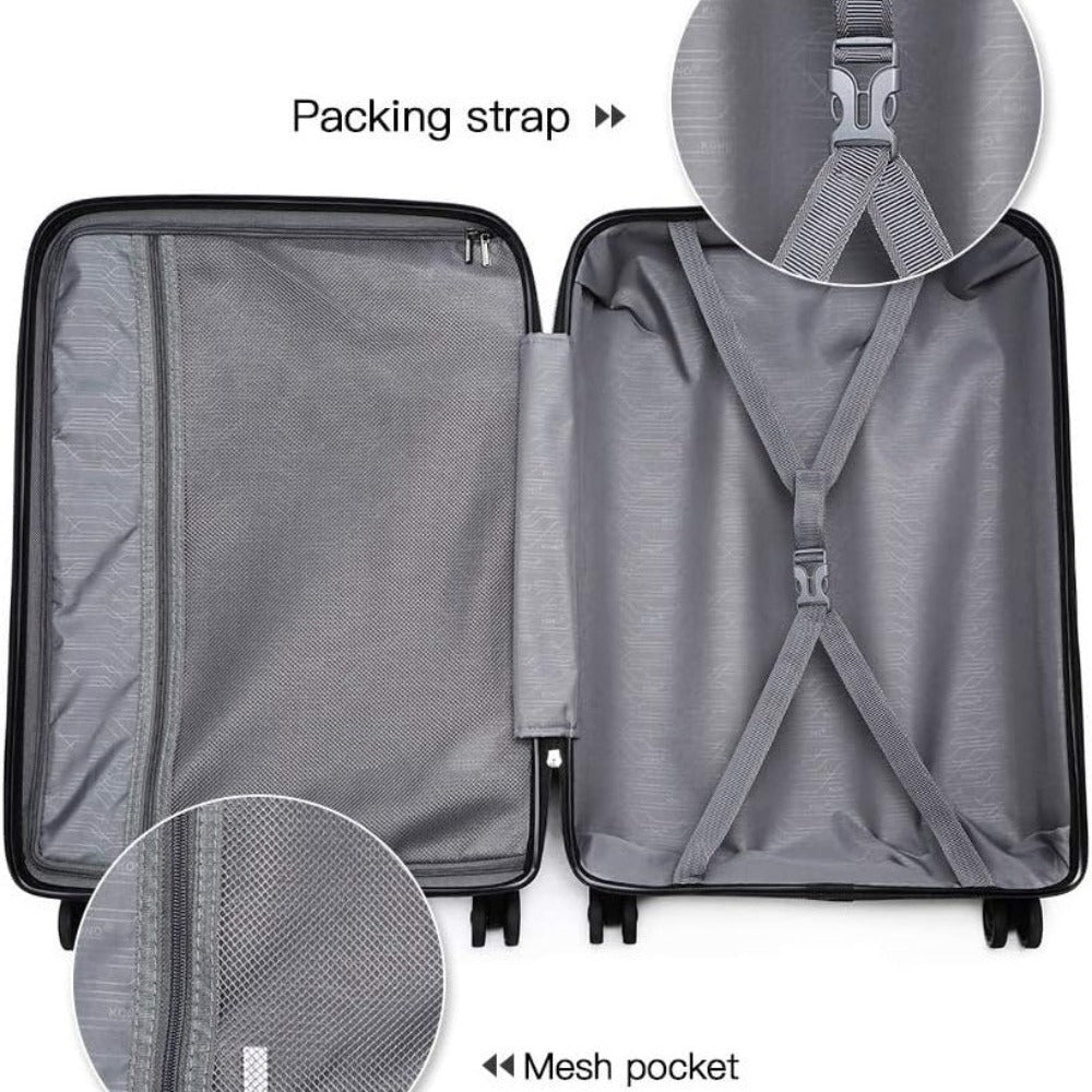 Maleta de embarque de carcasa rígida ABS 55x35x20cm, carrito de viaje, equipaje de mano de cabina, 33L, regalo de Black Friday, Día de Acción de Gracias, Navidad