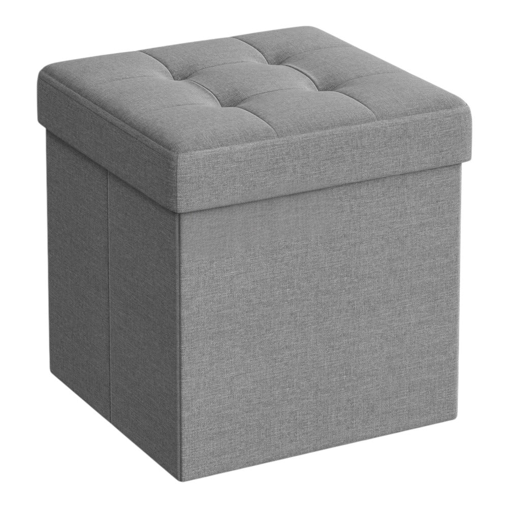 Puff o Banco de almacenaje Plegable | Taburete Reposapiés Otomana | Baúl de Almacenamiento | Taburete Reposapiés.para Cama, Dormitorio, salón, Comedor o Recibidor | 38x38x38cm | Soporta 300kg.