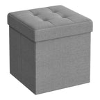 Puff o Banco de almacenaje Plegable | Taburete Reposapiés Otomana | Baúl de Almacenamiento | Taburete Reposapiés.para Cama, Dormitorio, salón, Comedor o Recibidor | 38x38x38cm | Soporta 300kg.