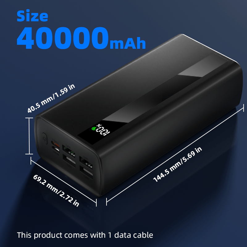 Power bank para carga durante viajes y uso diario | 40000mAh y 22.5W