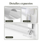 Estor enrollable de día y noche de doble capa, sin taladro, fácil instalación, resistente y duradero